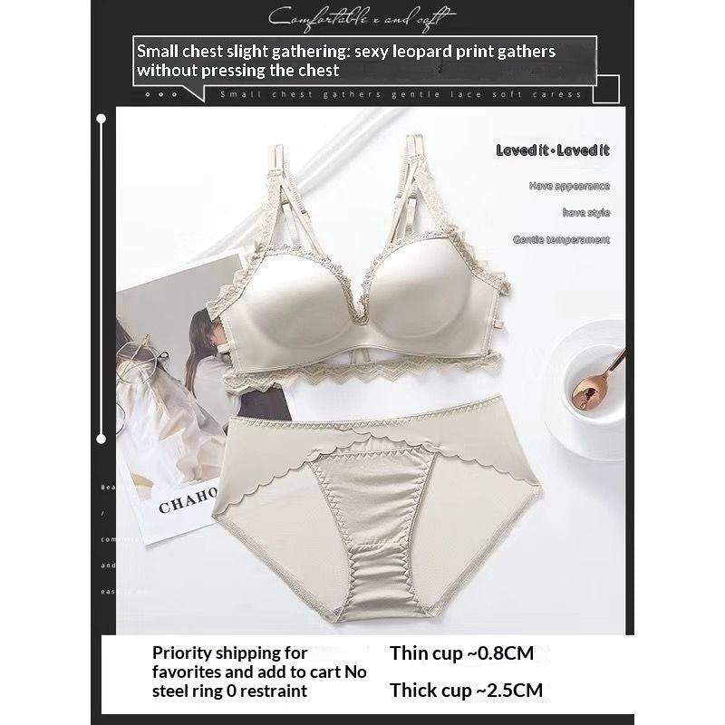 Sexy Leopard-print Padded Bra For Women With A Small Bust