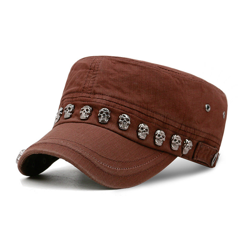 Fashionable Rivet Flat Top Hat