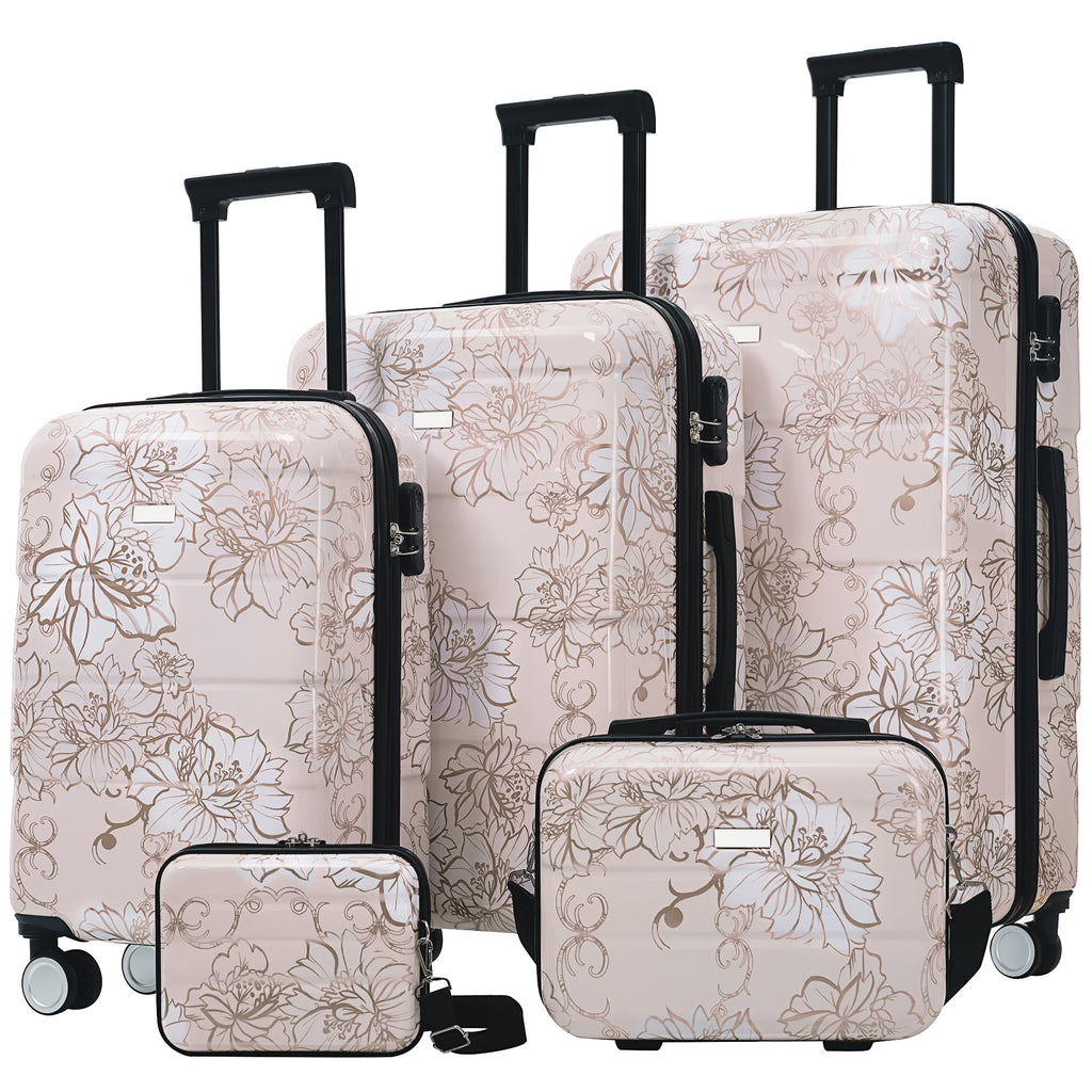 Luggage Sets New Model PC 5pcs, Hardside Lightweight Durable 20 24 28  Suitcases  With 8 14 Cases, Suitcase With Lock Spinner Wheels