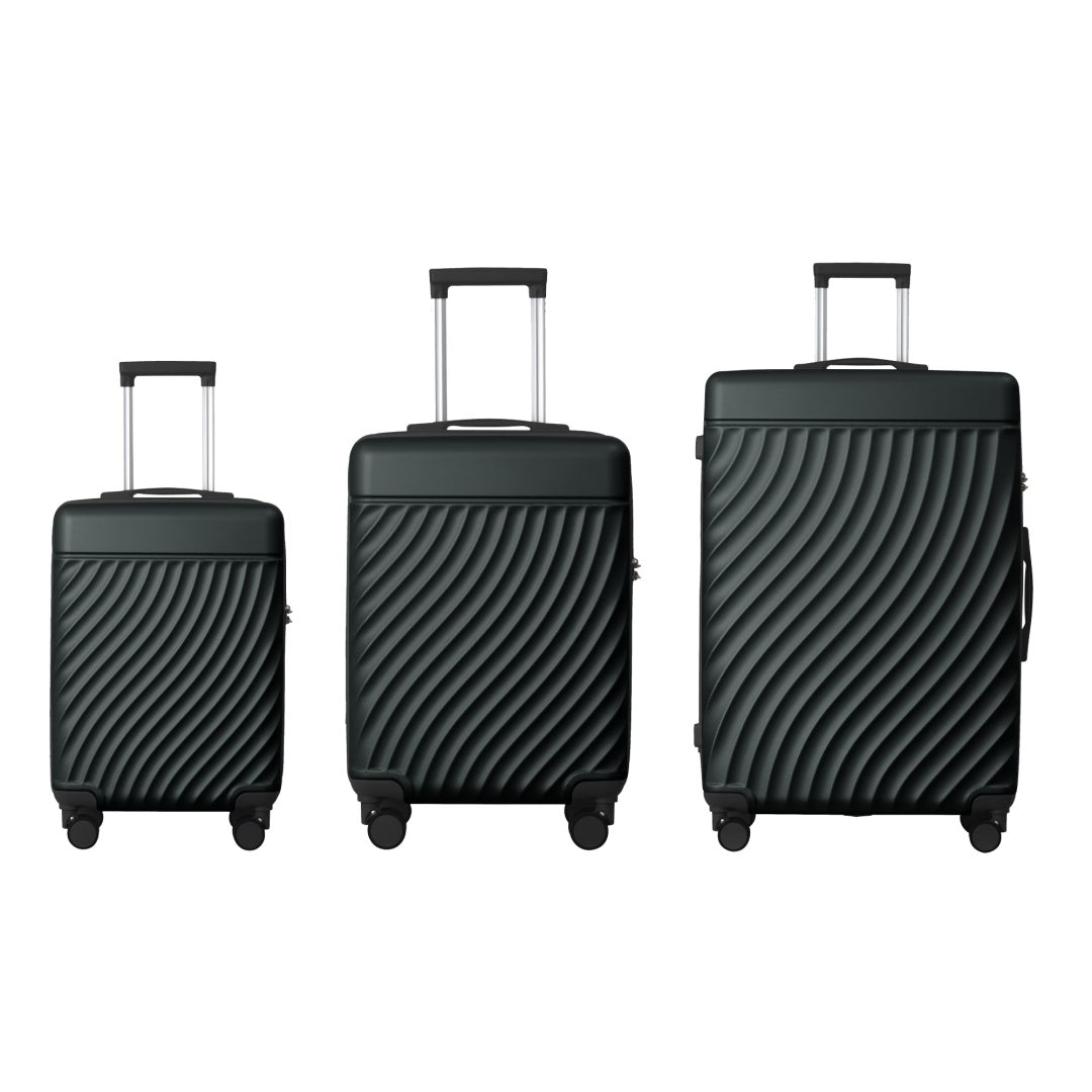 Luggage Sets ABS Hardshell 3pcs Luggage, Lightweight Durable Suitcase Sets Spinner Wheels Suitcase With TSA Lock 20''24''28'' Available Dark Green