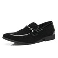 New Men's Business Formal Leisure Slip On Korean Style Black Plus Size Classic British Fashion Wedding Leather Shoes Men