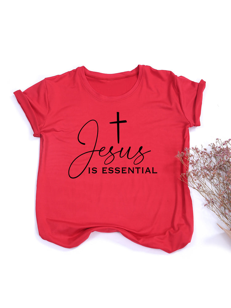 Fashion Personality Cross Letter Loose Ladies Top