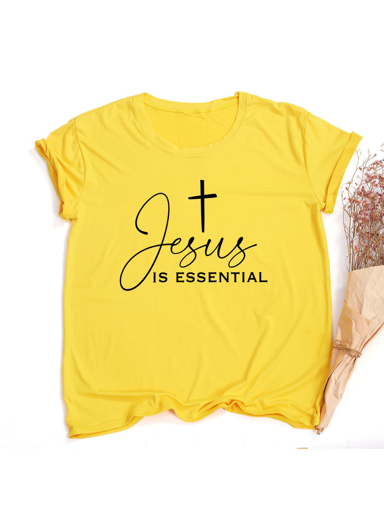 Fashion Personality Cross Letter Loose Ladies Top