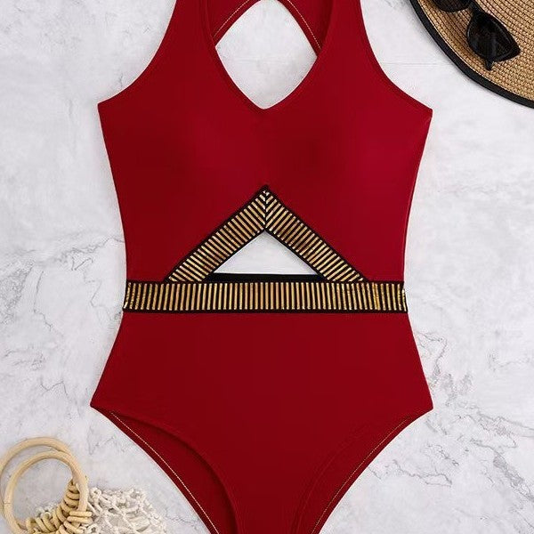 High-Waisted One-Piece Bikini Womens Swimsuit